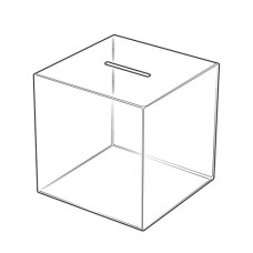 Large Cube Suggestion Box in Clear Acrylic, Lock Optional