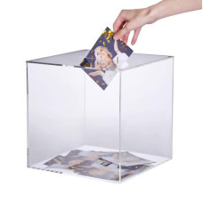 Square Acrylic Comment Suggestion Box With Removable Lid