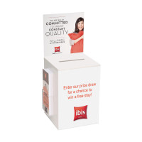 White Acrylic Suggestion Box With Integrated A4 Holder