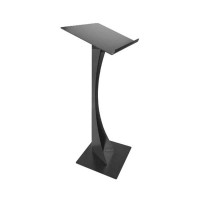 Black White or Silver Metal Lectern With Curved Pole