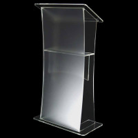 Acrylic Lectern or Podium With Frosted Front Panel