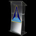 Acrylic Lectern or Podium With Frosted Front Panel