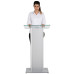 Tempered Glass and Steel Contemporary Podium/Lectern