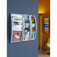 A4 Wall Mounted Brochure Display Unit in Black or Silver